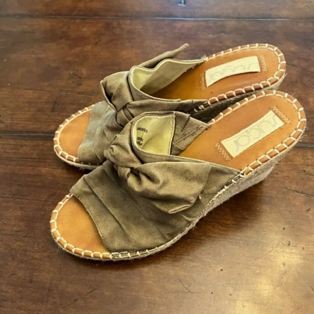 SUGAR Womens Tan‎ Canvas Platform Sandals Size 9